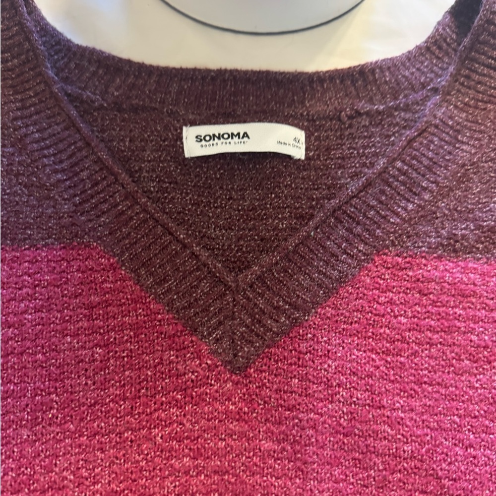Sonoma Maroon and Magenta Knit Top - Picture 3 of 6